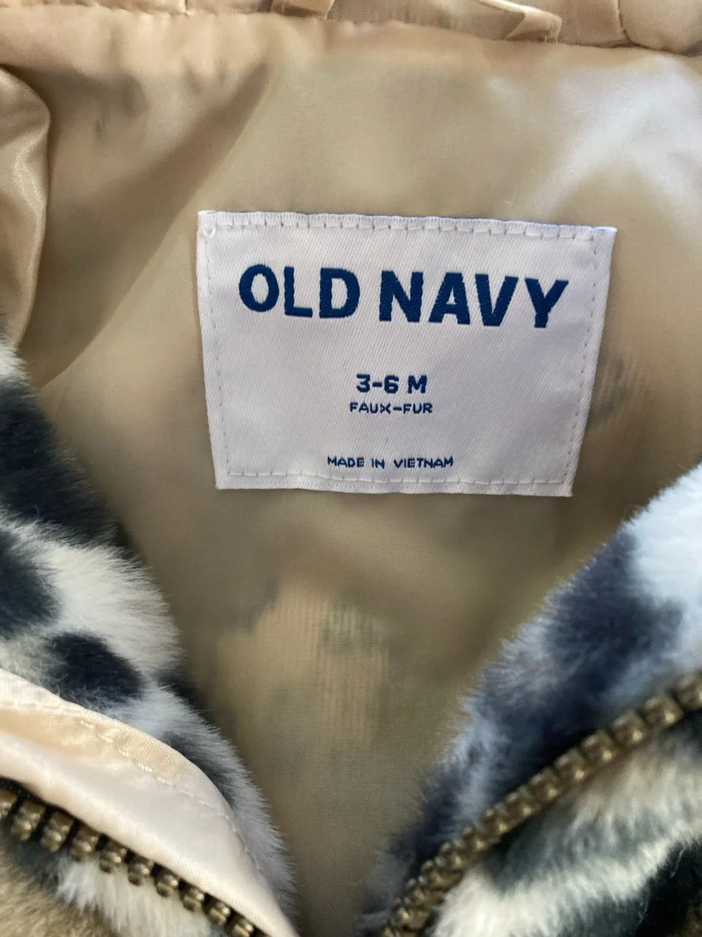 Old Navy Faux Fur Leopard Soft Toddler Jacket - Black & Cream